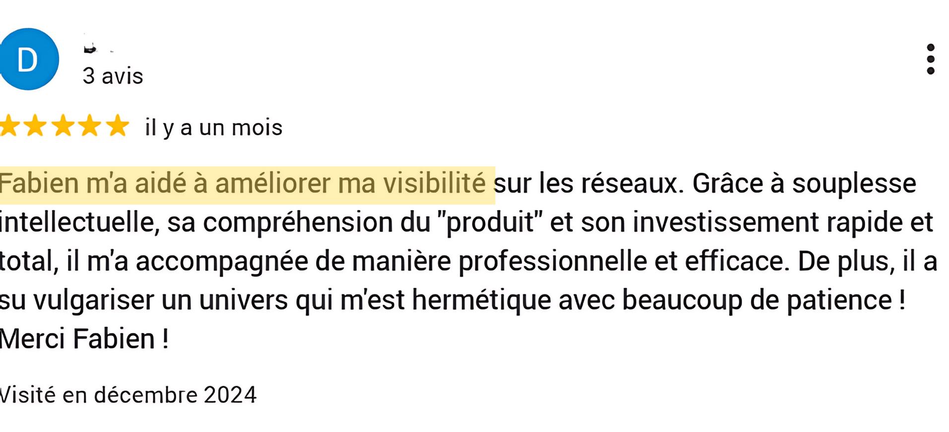 Témoignage client